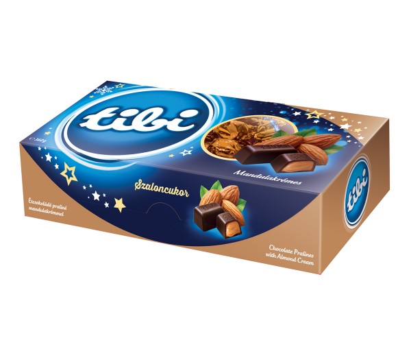 tibi dark chocolate Christmas pralines<br>with almond cream